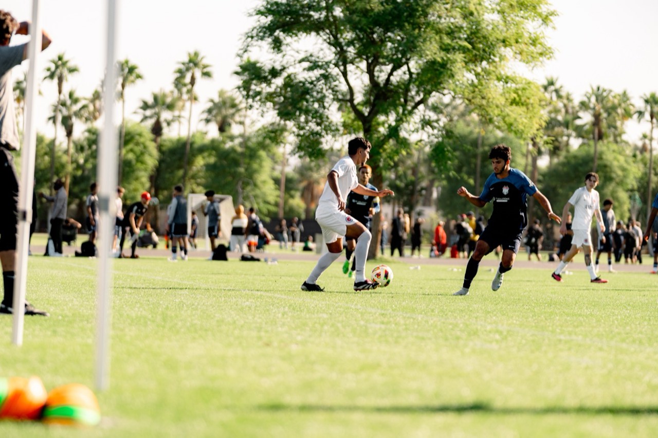 Hamid Safi defending at MLS Next Fest